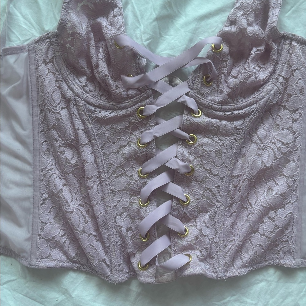 Lace-Up Lavender Corset Top Victoria’s Secret 34c - Picture 2 of 8
